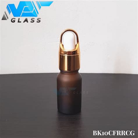 Jual Botol Kaca Pipet Ml Coklat Amber Frosted Doff Ring Gold Shopee