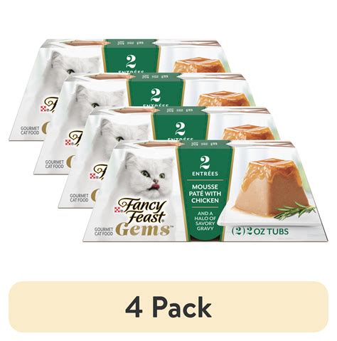 4 Pack Purina Fancy Feast Gems Mousse Pate Kitten Food Wet Cat Food