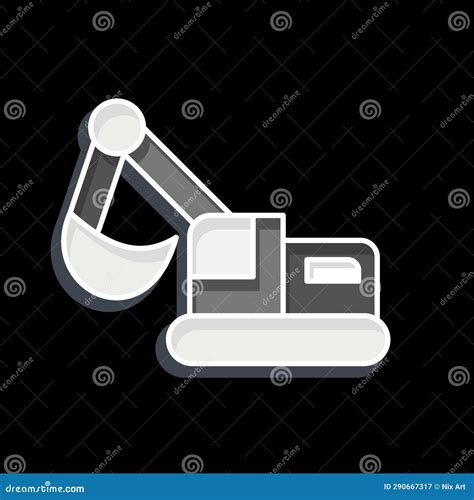 Icon Excavator Related To Mining Symbol Glossy Style Simple Design