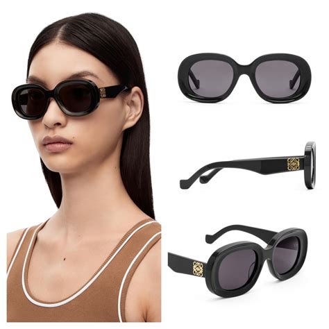 Loewe Oval Sunglasses In Acetate Lw U Shopee Thailand