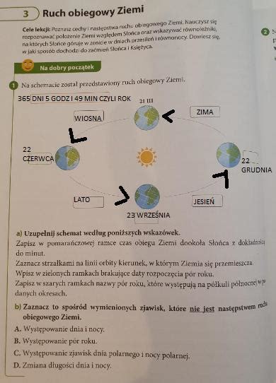 Na Schemacie Zosta Przedstawiony Ruch Obiegowy Ziemi Iii A