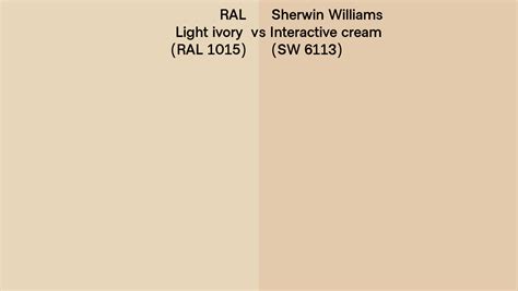 Ral Light Ivory Ral 1015 Vs Sherwin Williams Interactive Cream Sw