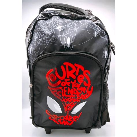 Trolley For Kids/School Bags Wheels Spiderman Black Original Copyright 1 | Shopee Malaysia