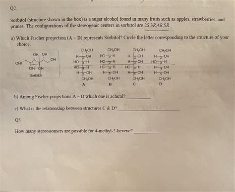 Solved Sorbitol (structure shown in the box) is a sugar | Chegg.com