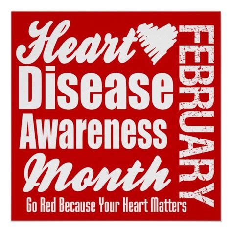 Go Red Heart Disease Awareness Month Poster In 2021