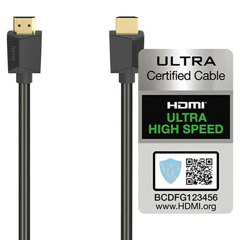 Hama HDMI Kabel Ultra High Speed Schwarz 1 M 48 Gbit S Vergoldete