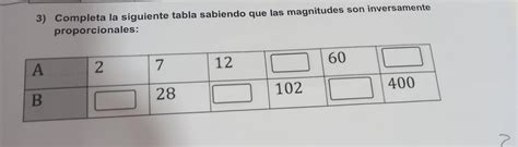 3 Completa La Siguiente Tabla Sabiendo Que Las Magnitudes Son