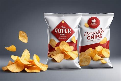 Premium Photo Realistic Vector Design Potato Chips Packaging Template