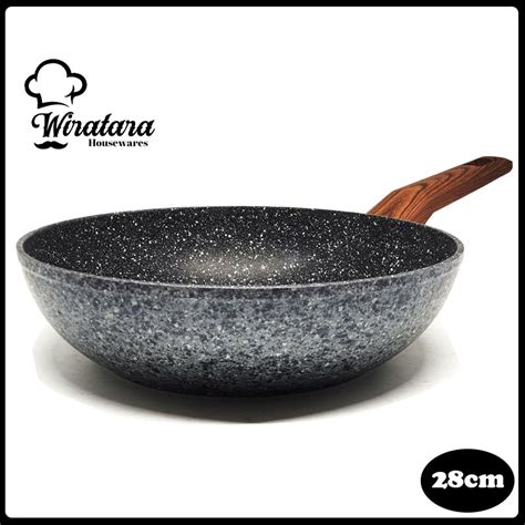 Jual Minowa Wajan Penggorengan Keramik Anti Lengket Wok Pan Marble