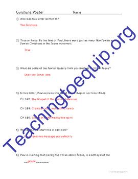 Overview of Galatians Bible Book Summary Activity by Teaching to Equip