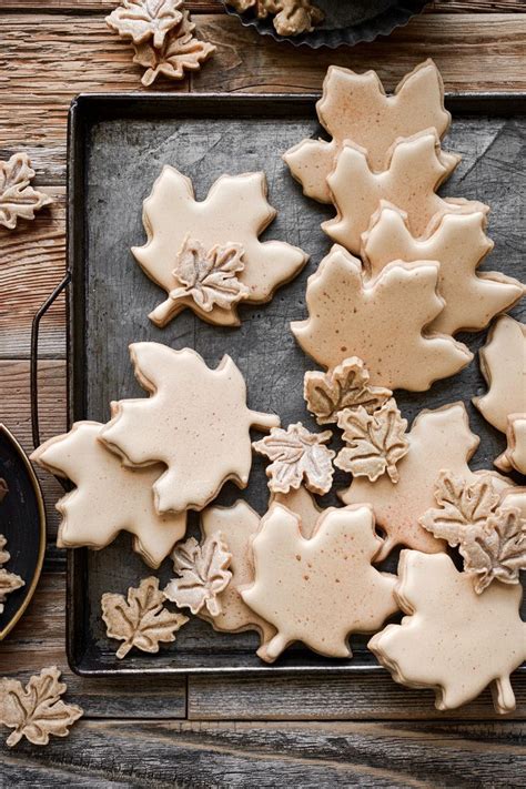 Iced Maple Leaf Sugar Cookies Cutout Sugar Cookies Maple Leaf