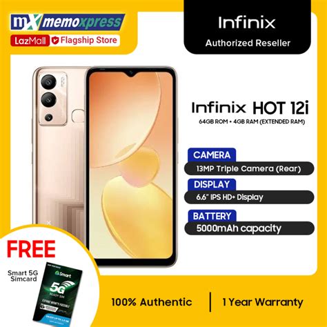 Infinix HOT 12i 4GB RAM EXTENDED RAM 64GB ROM Lazada PH