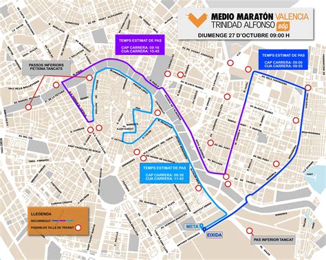 Cortes de tráfico y recorrido del Medio Maratón de Valencia