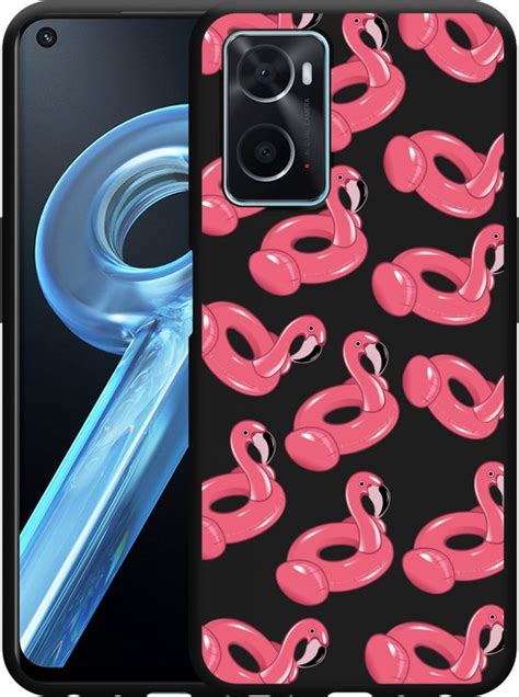 Realme 9i Hoesje Zwart Inflatable Flamingos Designed By Cazy Bol