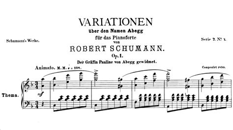 Robert Schumann Abegg Variations Op 1 Yunchan Lim YouTube