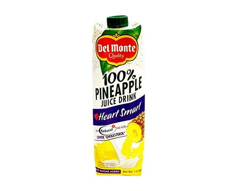 Del Monte 100 Pineapple Juice Drink Heart Smart 1L