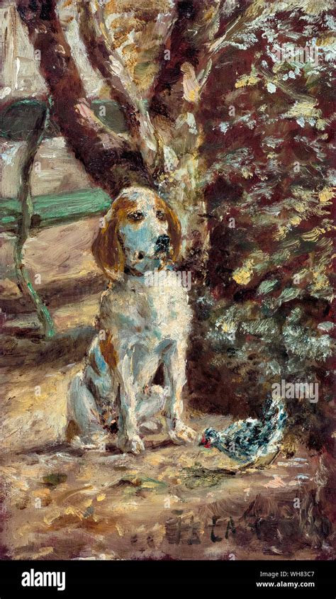 Henri De Toulouse Lautrec The Artists Dog Flèche Portrait Painting