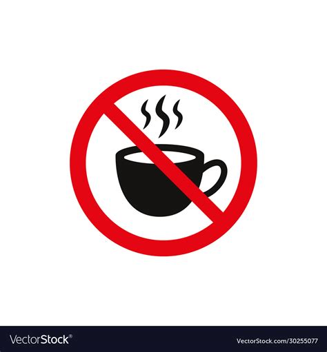 No Coffee Sign On White Background Royalty Free Vector Image