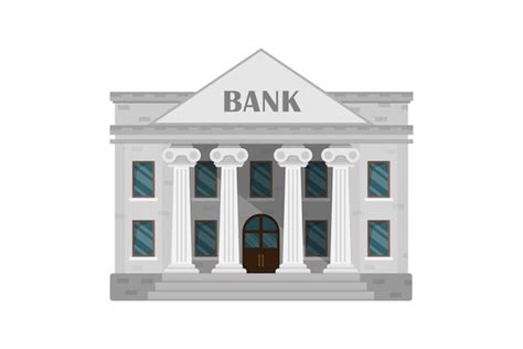 Premium Vector Bank Building Icon In Flat Style Financing Department