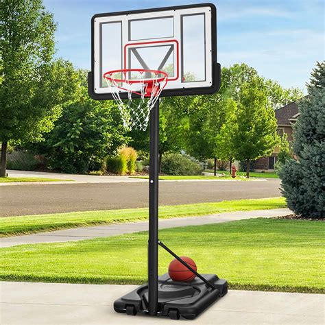 Adjustable Regulation-Size Basketball Hoop w/ Fillable Base, 2 Wheels ...