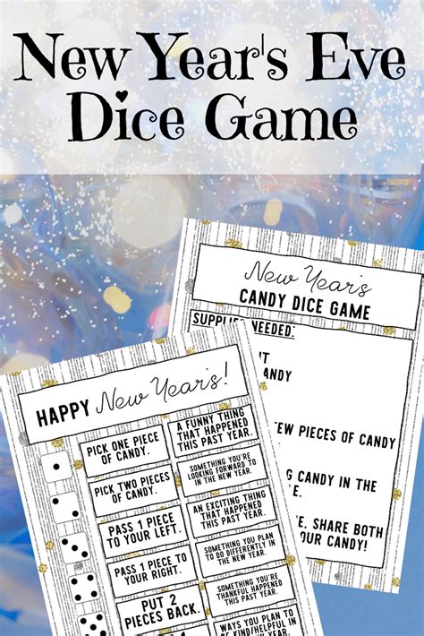 Free Printable New Years Eve Dice Game Play Party Plan