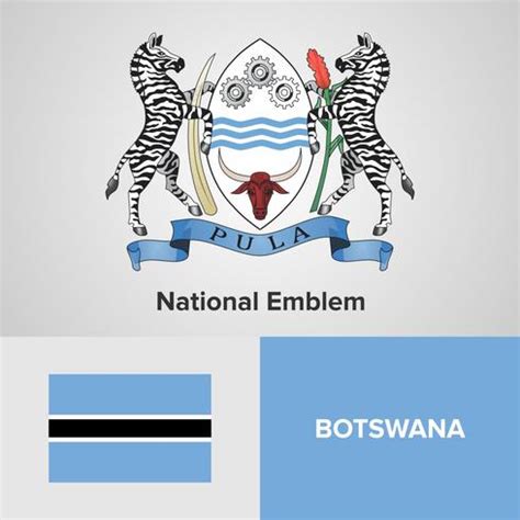 Botswana National Emblem, Map and flag 344136 Vector Art at Vecteezy