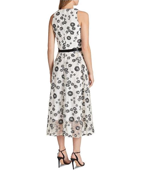 Tahari Asl Embroidered Floral Midi Dress And Reviews Dresses Women