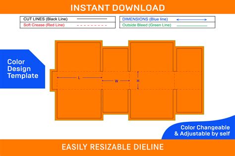 Corrugated Box Styles Corrugated Shipping Box Dieline Template Color