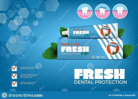 Dental Protection Toothpaste Ad Banner Box Package And Tube Ointment