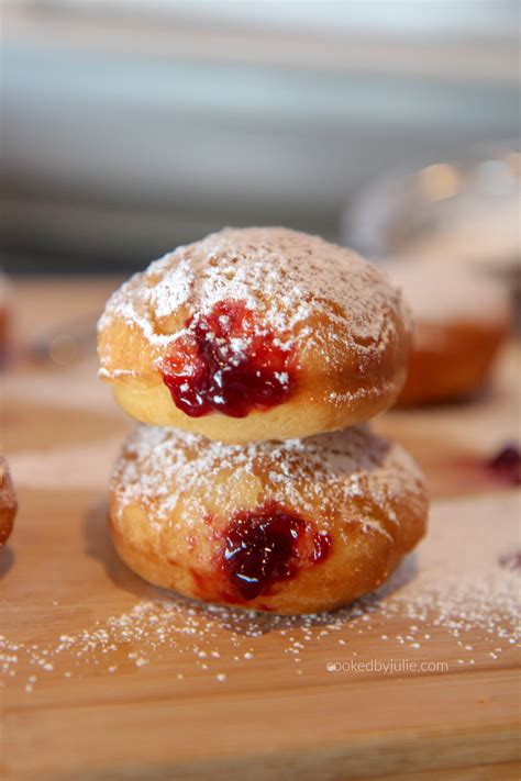 Jelly Donut Recipe - Sufganiyot (Video) - Cooked by Julie