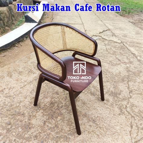 Jual Kursi Makan Rotan Minimalis Kursi Cafe Rotan Alami Kayu Jati