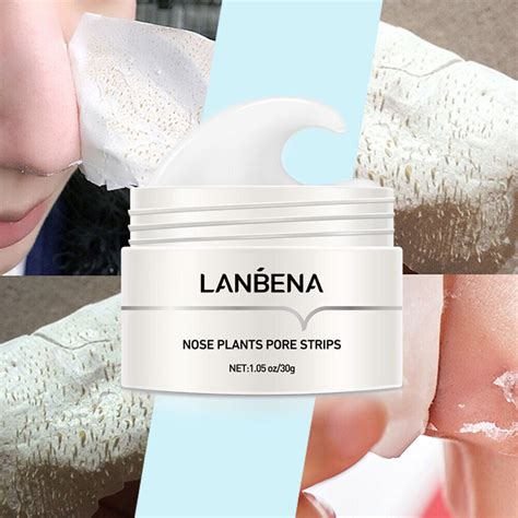 Lanbena Pore Strips Blackhead Remover Cream Nose Acne Clean Peel Off