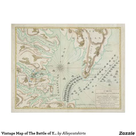 Vintage Map of The Battle of Yorktown (1781) Poster | Zazzle | Vintage ...