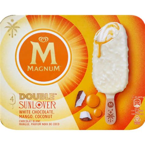 Magnum Bâtonnet glacé Sunlover chocolat blanc mangue et noix de coco