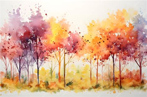 Premium AI Image | Watercolor painting of autumn trees