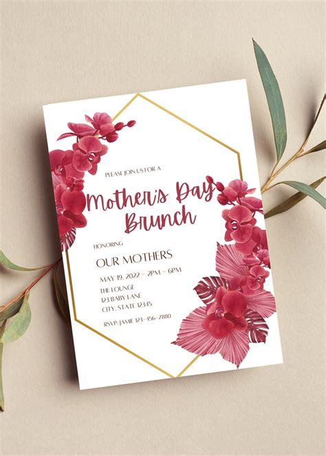 Editable Mother S Day Invitation Mother S Day Brunch Etsy