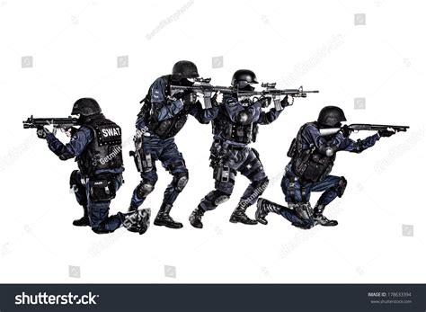 Special Weapons Tactics Swat Team Action Stock Photo 178633394 ...