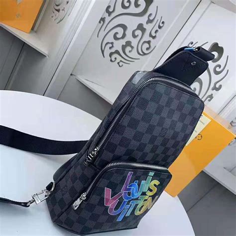 Louis Vuitton Lv Men Avenue Sling Bag In Damier Graphite Canvas Grey