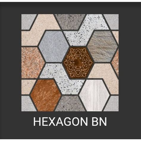 Jual Keramik Lantai 40x40 Uno Hexagon Brown Shopee Indonesia