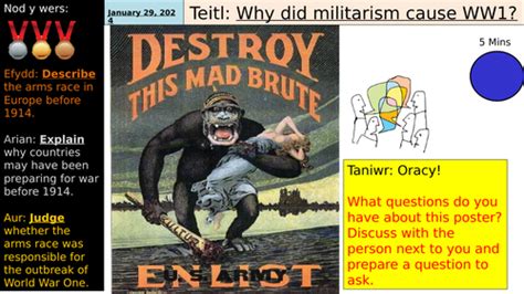 MAIN causes of WW1 - Militarism Lesson 2/4 | Teaching Resources