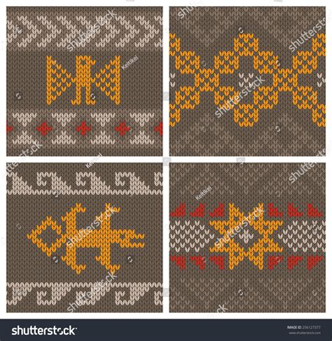 Seamless Vector Borders; Andean Knitting Patterns, Traditional Peruvian Knitting Designs ...