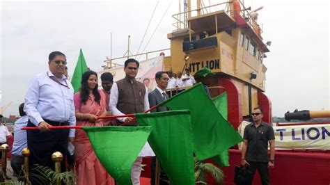 1st Cargo Vessel To India Funded Myanmar Port Flagged Off West Bengal