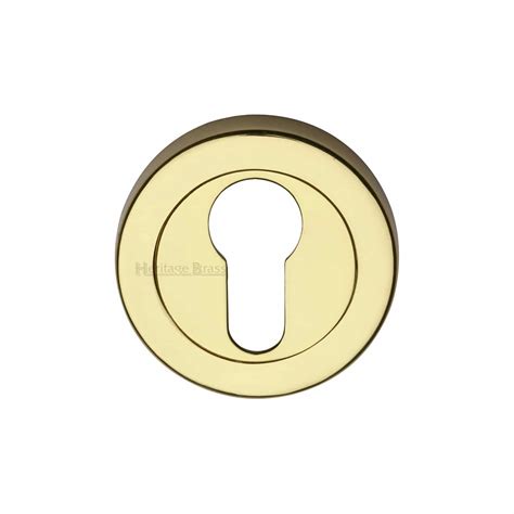 Heritage Brass Euro Profile Cylinder Escutcheon Polished Brass Finish Handles At Heart