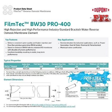 Filmtec Bw Pro Pt Profilter Indonesia