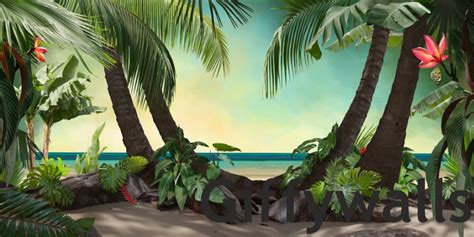 Beach Lagoon View Wallpaper Mural - Giffywalls