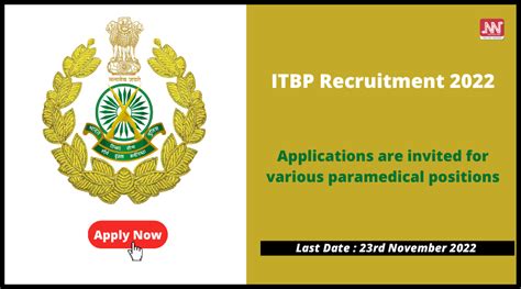 Itbp Recruitment 2022 Apply For Assistant Sub Inspector Vacancy