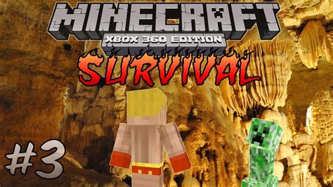 Minecraft Xbox Survival PART 3 Creeper Cavern YouTube