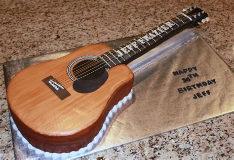 Acoustic Guitar Cake Template With Images Guitar Cake Guitar Birthday Cakes