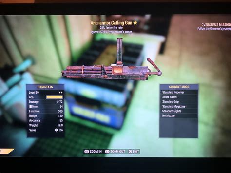 Ps4 H Lvl 50 Aa Gatling Gun Fire Rate W Caps Lever Or Rifle