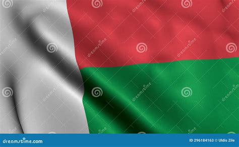 Madagascar Flag Waving Fabric Satin Texture Flag Of Madagascar D